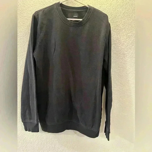 Hurley Black Crewneck Sweatshirt Men’s L Minimalist Fleece Athleisure Everyday - Picture 1 of 7